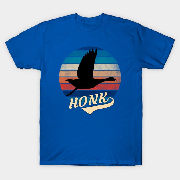 Goose Honk Retro Sunset T-Shirt by GypsyBluegrassDesigns